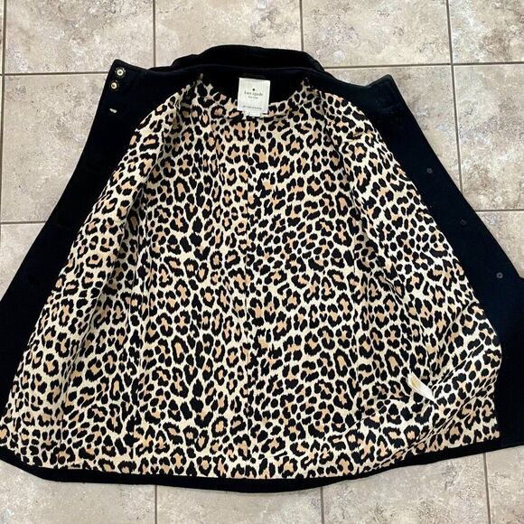 Kate Spade ETTA Wool Bow Coat Black | Size 6 - Picture 8 of 11